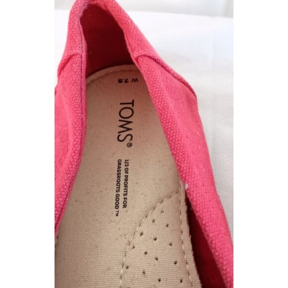 TOMS Alpargata Red Canvas Slip-On Shoes Women’s 7.5 Comfort Casual NWOB - Picture 2 of 9
